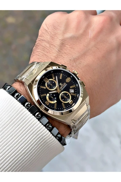 Reward Altın Renk Çelik Kasa Kordon Business Seri Erkek Kol Saati + BİLEKLİK - Resim 2