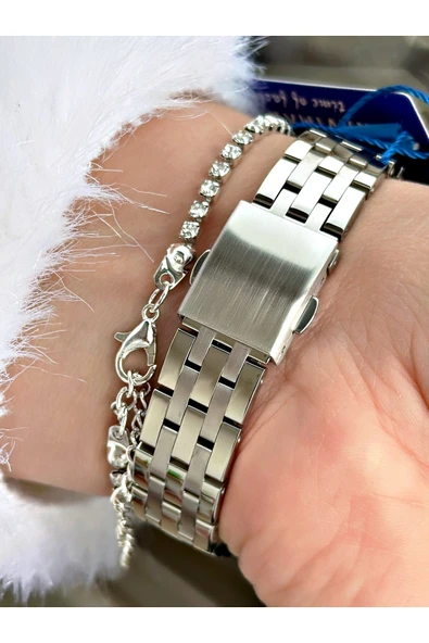 Navimarine Altın Renk Çelik Kordon Kadın Kol Saati + Bileklik Hediyeli - Resim 4