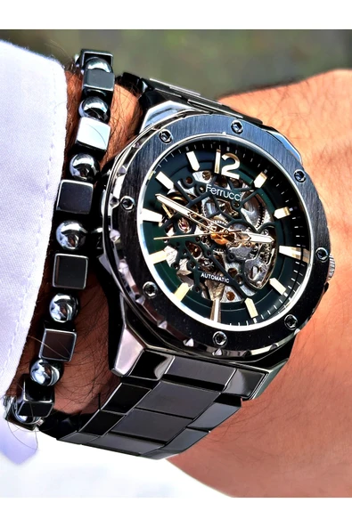 Ferrucci Füme Renk Business Otomatik  Mekanizma Erkek Kol Saati + BİLEKLİK ürün görseli 1