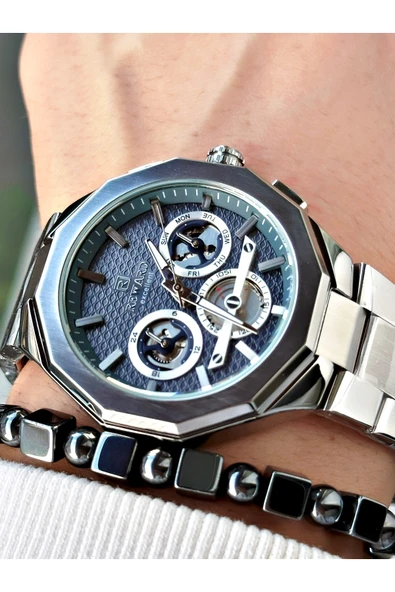 Reward Gümüş Renk Fonksiyonlu Çelik Kordon Erkek Kol Saati + BİLEKLİK HEDİYELİ ürün görseli 1