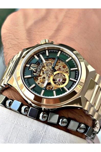 Reward Gümüş Rose Gold Renk Lüx Mekanizma Çelik Kordon Erkek Kol Saati + BİLEKLİK HEDİYELİ ürün görseli 1