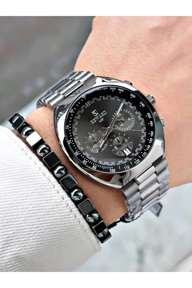 Reward Gümüş Renk Büyük Kasa Spor Model Fonksiyonlu Erkek Kol Saati + BİLEKLİK - Resim 2