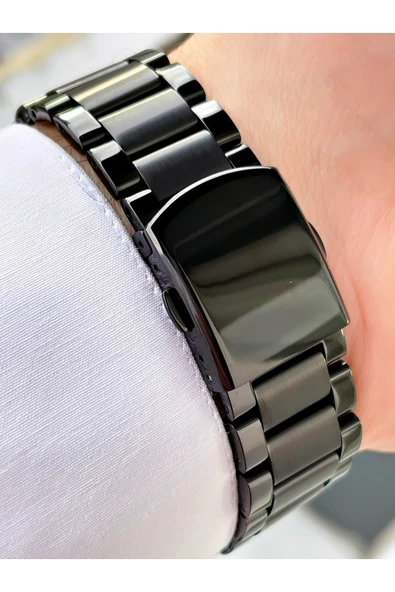Navimarine Siyah Renk Fonksiyonlu Çelik Kordon Erkek Kol Saati Bileklik Hediyeli - Resim 3