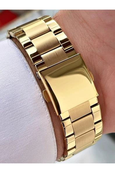 Navimarine Altın Renk Fonksiyonlu Çelik Kordon Erkek Kol Saati Bileklik Hediyeli - Resim 3