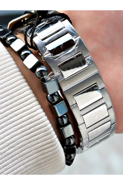 Reward Gümüş Renk Kare Model Fonksiyonlu Çelik Kordon Erkek Kol Saati + BİLEKLİK HEDİYELİ - Resim 4