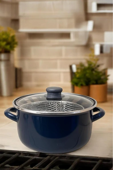 Akkoyunlu home Çıtır Kızartma Tenceresi Fritöz'lü 22 Cm 3 Parça Siyah ürün görseli 1