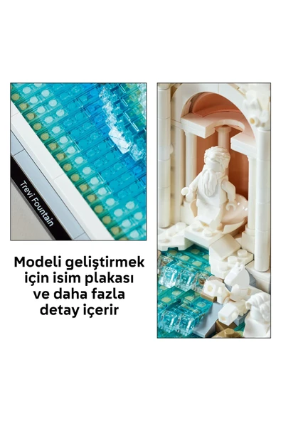 ® Architecture Trevi Çeşmesi 21062 - Yetişkinler için Koleksiyonluk Model Yapım Seti (1880P) - Resim 9
