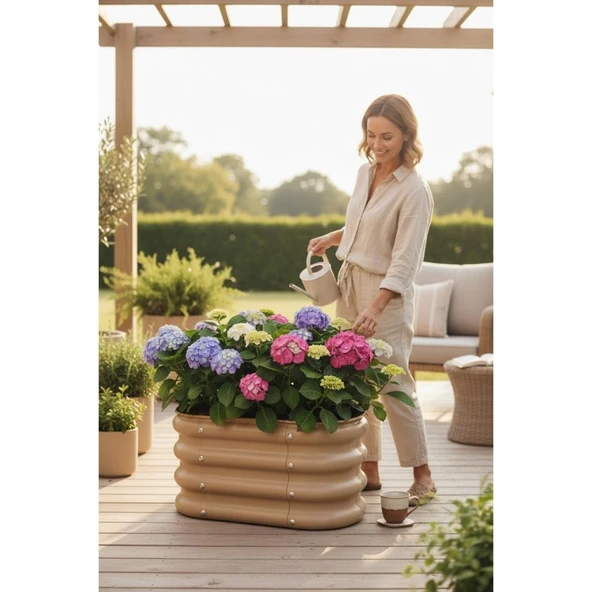 Modüler Yükseltilmiş Bahçe Yatağı Yükseltilmiş Sebze Yatağı Çiçeklik No:0 (60X34) Bej ürün görseli