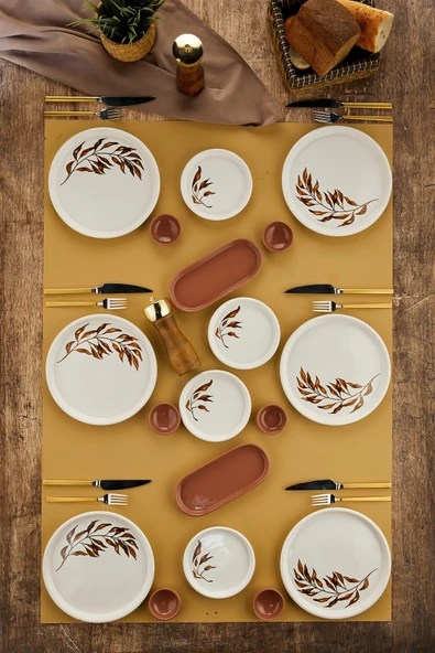 Akkoyunlu home Fener Ağacı 18 Parça Seramik Kahvaltı Takımı 6 kişilik Kahvaltı Seti Lüx Seramik ürün görseli 1