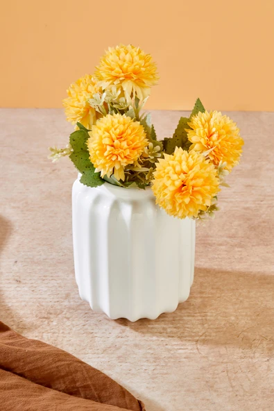 Akkoyunlu home Yıldız Modern Dekoratif Pinterest Vazo Seramik Şık Dekorasyon Çiçeklik Vazo (Beyaz) - Resim 2