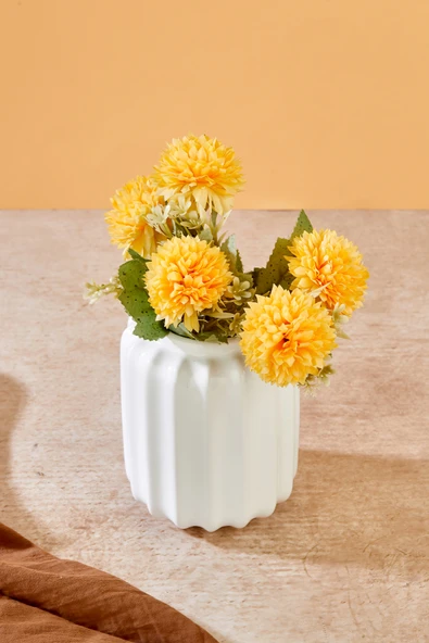 Akkoyunlu home Yıldız Modern Dekoratif Pinterest Vazo Seramik Şık Dekorasyon Çiçeklik Vazo (Beyaz) - Resim 3