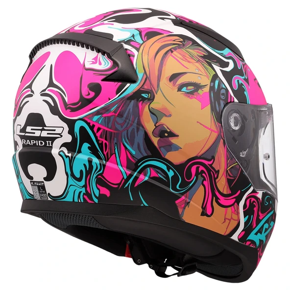 LS2 RAPID 2 CYBERG MAT MOR KASK - Resim 5