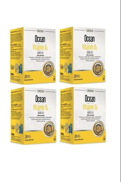 Ocean Vitamin D3 600 IU Sprey 20ml 4 Adet ürün görseli