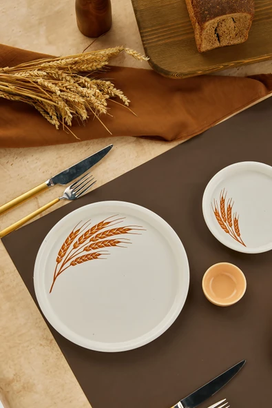 Sezka Life Başak 18 Parça Seramik Kahvaltı Takımı 6 kişilik Kahvaltı Seti Lüx Seramik - Resim 7