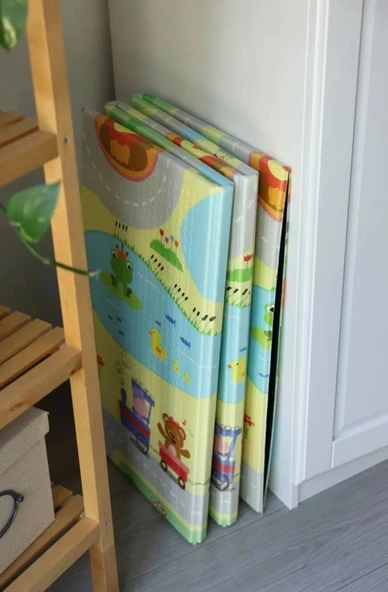 Coolmats Katlanabilir Oyun Matı, Tek Taraflı Çocuk Oyun Halısı Aktivite Oyun Alanı - Araba Yarışı - Resim 4