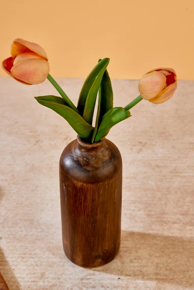 Akkoyunlu home Testi Model Dekoratif Pinterest Vazo Seramik Şık Dekorasyon Çiçeklik Vazo(Kahve-18cm) - Resim 6