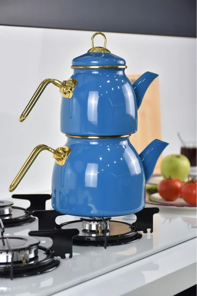 Akkoyunlu home Mavi Emaye Çaydanlık Takımı ürün görseli