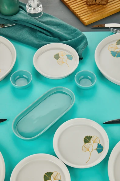 Sezka Life Barbera 18 Parça Seramik Kahvaltı Takımı 6 kişilik Kahvaltı Seti Lüx Seramik - Resim 7