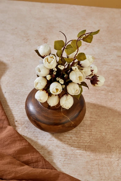 Akkoyunlu home Balon Modern Dekoratif Pinterest Vazo Seramik Şık Dekorasyon Çiçeklik Vazo-Beyaz 14cm - Resim 2