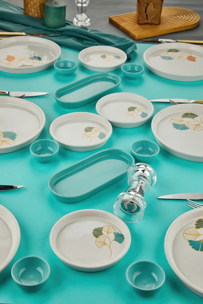 Sezka Life Barbera 18 Parça Seramik Kahvaltı Takımı 6 kişilik Kahvaltı Seti Lüx Seramik - Resim 2