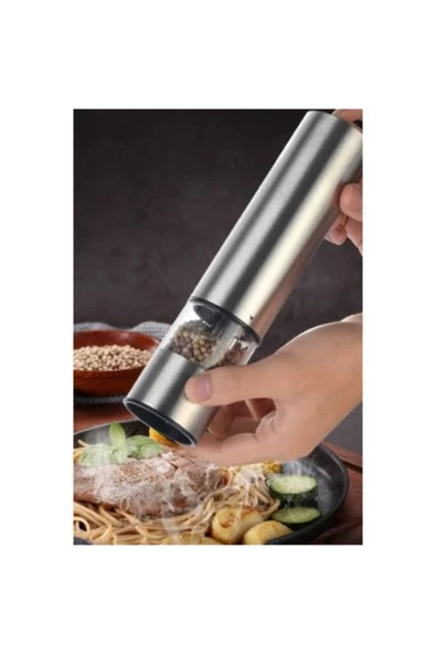 Akkoyunlu home Pilli Işıklı Karabiber Tuzluk Değirmeni Otomatik Baharat Öğütücü Mg705d - Resim 2