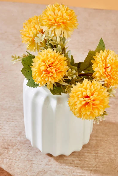 Akkoyunlu home Yıldız Modern Dekoratif Pinterest Vazo Seramik Şık Dekorasyon Çiçeklik Vazo (Beyaz) - Resim 4