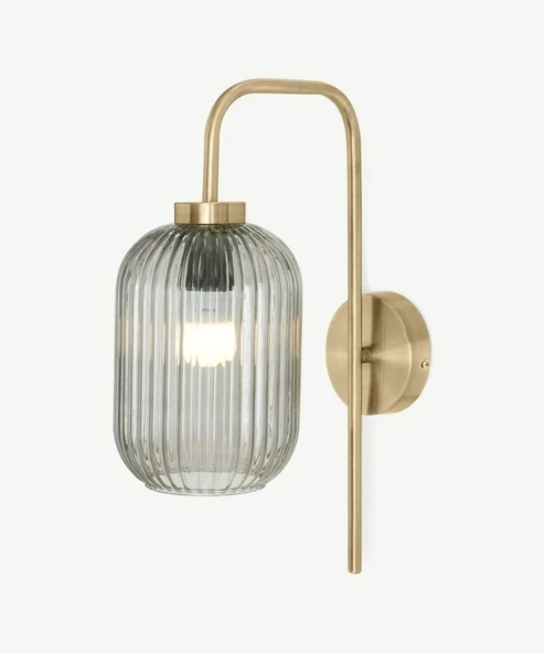 Rsylight Retro Metal Dekoratif Füme Camlı Modern Duvar Aplik ürün görseli