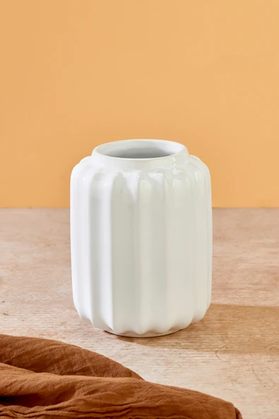 Akkoyunlu home Yıldız Modern Dekoratif Pinterest Vazo Seramik Şık Dekorasyon Çiçeklik Vazo (Beyaz) - Resim 5