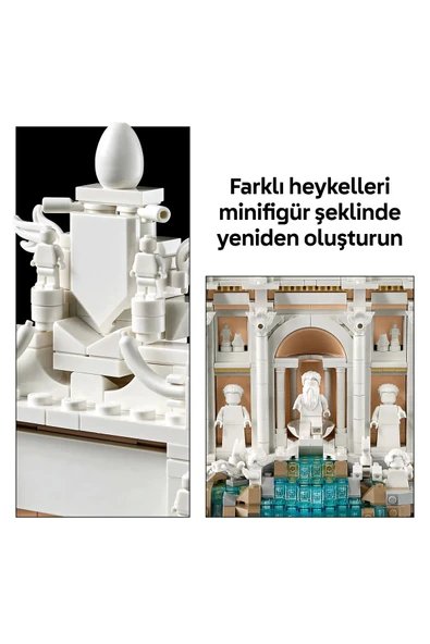® Architecture Trevi Çeşmesi 21062 - Yetişkinler için Koleksiyonluk Model Yapım Seti (1880P) - Resim 7