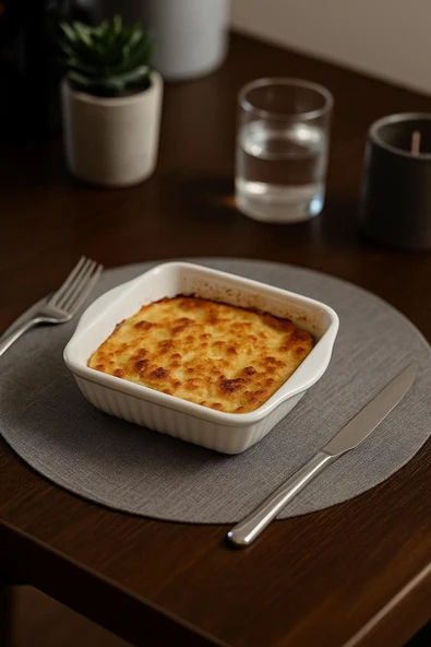 Akkoyunlu home Kare Servis Tabağı,Salata Kasesi Sunumluk Tabak Fırın Kabı 17x14,5 cm ürün görseli