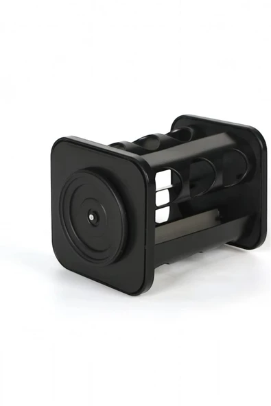 Sezka Life Metal Cam Baharatlık Seti 360 Derece Dönen Stantlı Cam Baharatlık Takımı Etiketli Siyah - Resim 4