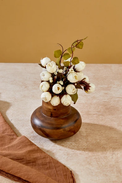 Akkoyunlu home Balon Modern Dekoratif Pinterest Vazo Seramik Şık Dekorasyon Çiçeklik Vazo-Beyaz 14cm ürün görseli 1