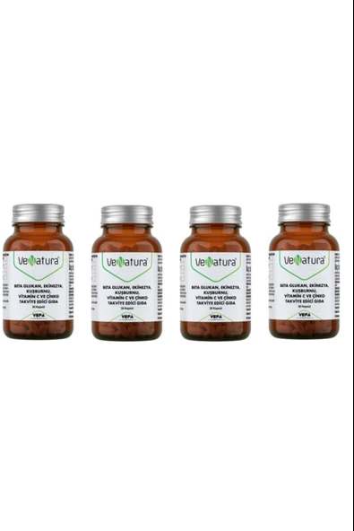 VeNatura Beta Glukan, Ekinezya, Kuşburnu, Vitamin C, Çinko 30 Kapsül 4 Adet ürün görseli