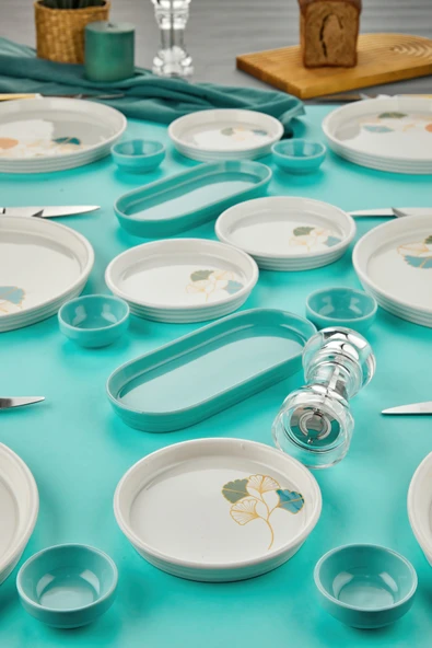 Akkoyunlu home Barbera 18 Parça Seramik Kahvaltı Takımı 6 kişilik Kahvaltı Seti Lüx Seramik - Resim 2