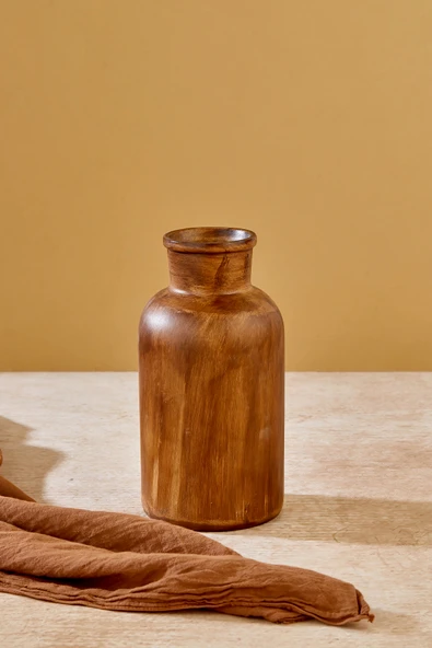 Akkoyunlu home Başak Modern Dekoratif Pinterest Vazo Seramik Şık Dekorasyon Çiçeklik Vazo (Kahve) - Resim 4