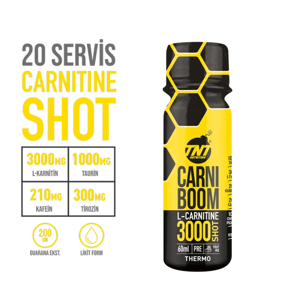 TNT Carniboom L-Carnitine 3000 mg 60 ml x 20 Adet - Resim 2