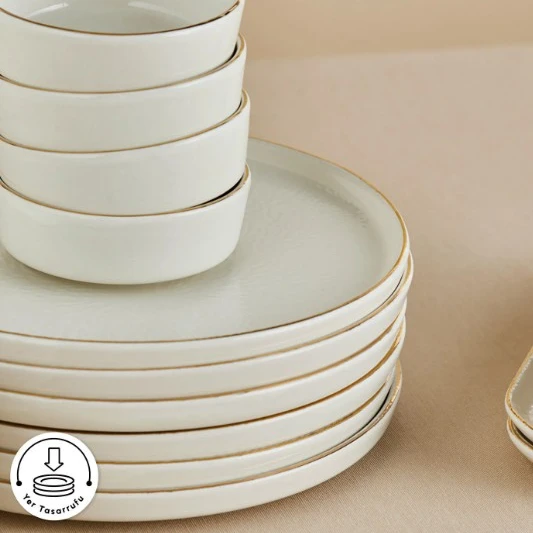 Karaca Komo 32 Parça 6 Kişilik Kahvaltı Takımı Gold - Resim 4