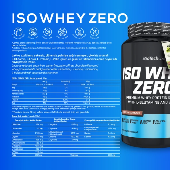 BioTechUSA Iso Whey Zero 908 gr - Resim 5