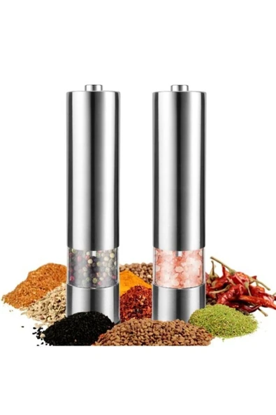 Akkoyunlu home Pilli Işıklı Karabiber Tuzluk Değirmeni Otomatik Baharat Öğütücü Mg705d ürün görseli 1