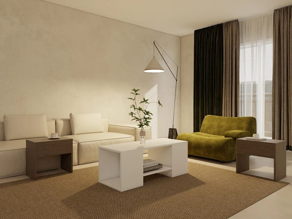 Lupo Orta Sehpa Antrasitmeşe-Beyaz - Resim 3