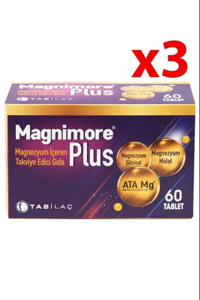 Magnimore Plus 60 Tablet 3 Adet ürün görseli