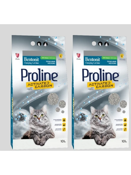 Pro Line Aktif Karbonlu Topaklanan Kedi Kumu 10LT 4 Adet ürün görseli
