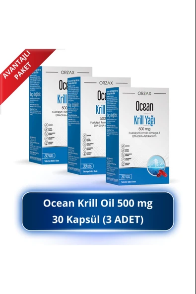 Ocean Krill Oil 500 Mg 30 Kapsül 3 Adet ürün görseli