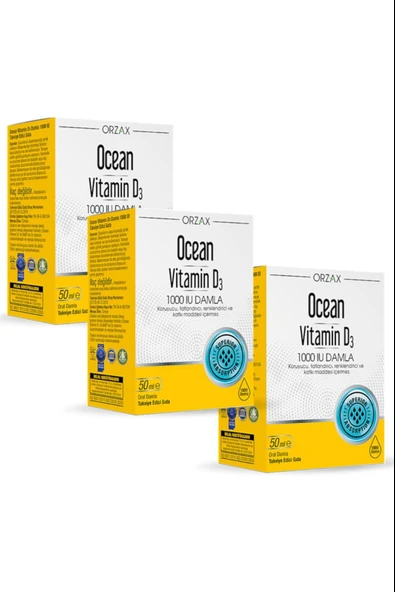 Ocean Vitamin D3 1000 Iu Damla 50 Ml 3 Adet ürün görseli