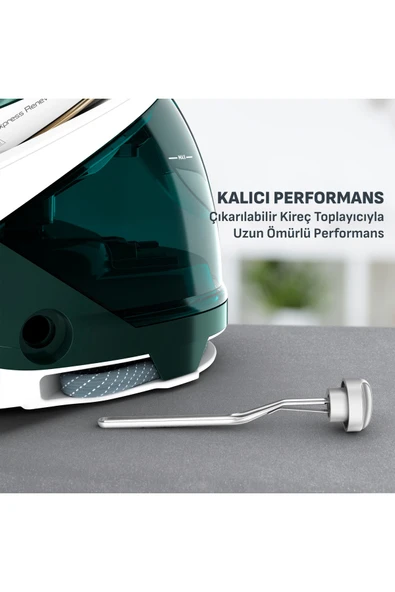 GV9E2 Pro Express Eco 140 gr Sürekli Buhar ve 560 gr Şok Buharlı 2200 Watt Buhar Kazanlı Ütü - Resim 7