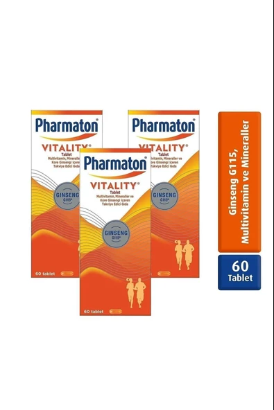 Pharmaton Vitality 60 Tablet 3 Adet ürün görseli