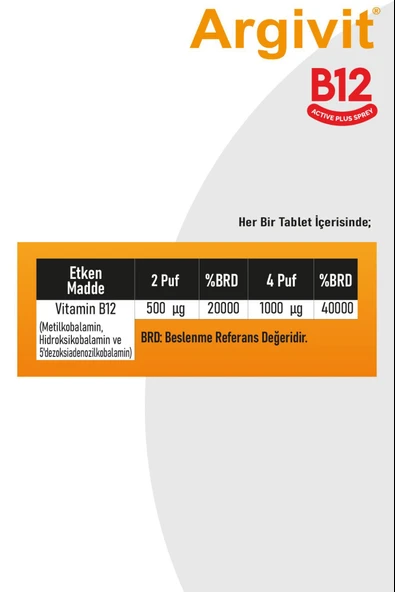 Argivit B12 Sprey 3 Adet - Resim 5