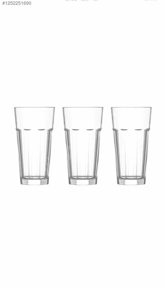 Lav Aras 3'lü Meşrubat Bardağı 365 cc - Resim 3