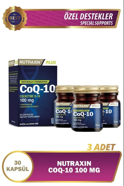 Nutraxin Coq-10 100mg 30 Kapsül 3 Adet ürün görseli