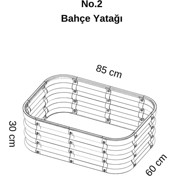Modüler Yükseltilmiş Bahçe Yatağı Yükseltilmiş Sebze Yatağı No:2 (85X60) Gri - Resim 6